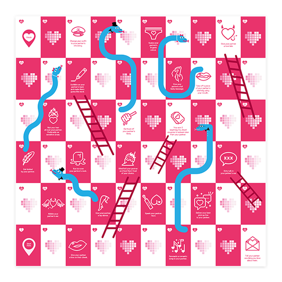 Valentine’s Snakes & Ladders Game Board Games